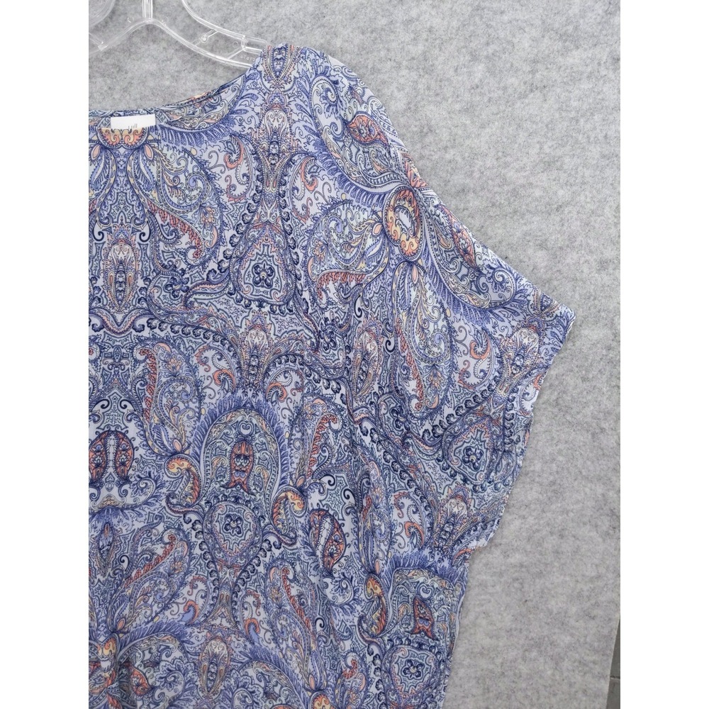 J.Jill Paisley Print Caftan Top Poncho Blouse Flowy Rayon Oversized XS/S - Picture 3 of 7
